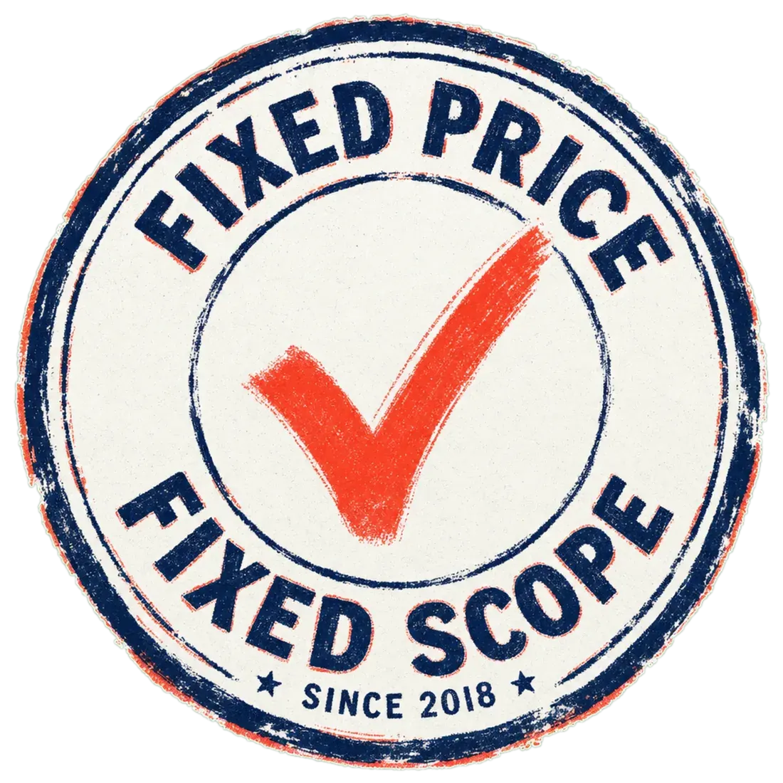 A Fixed Price, Fixed Scope guarantee seal.