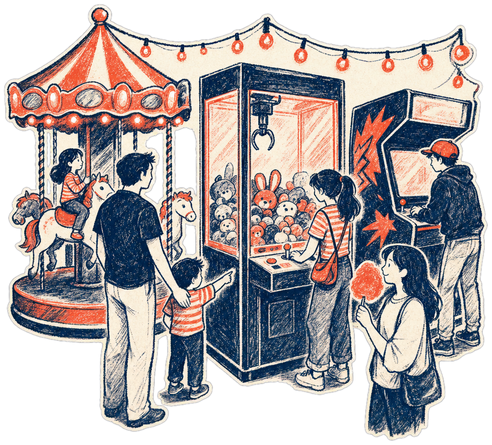 A family entertainment centres venue, illustrated.