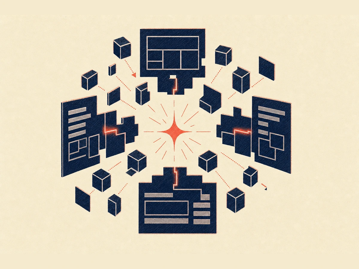A bright spark assembling modular blocks into one working unit.