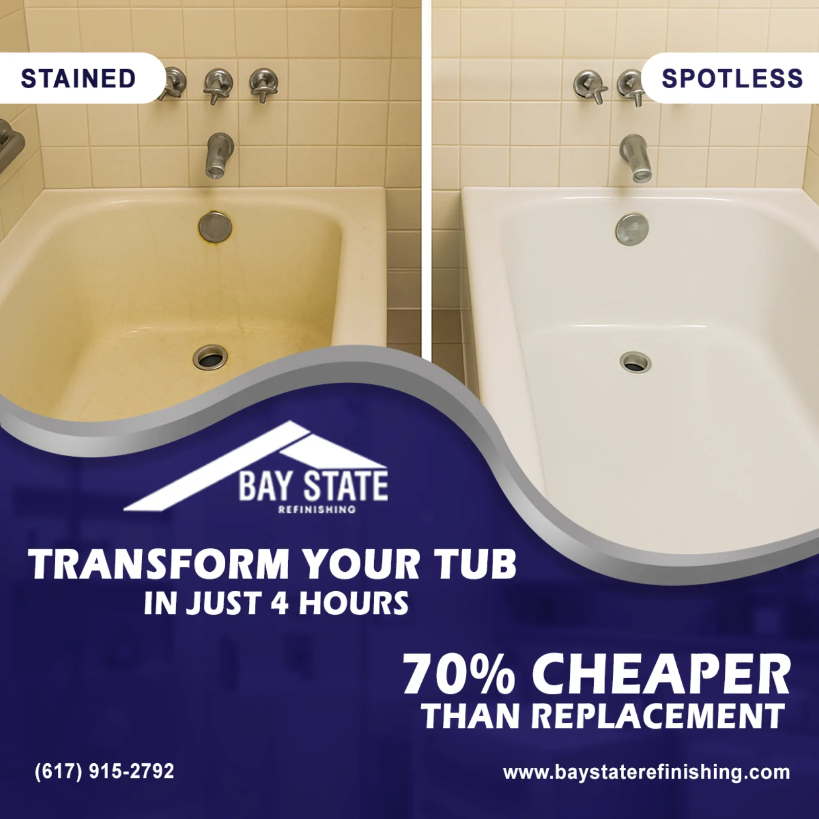 An ad Massive Impact designed for Bay State Refinishing.