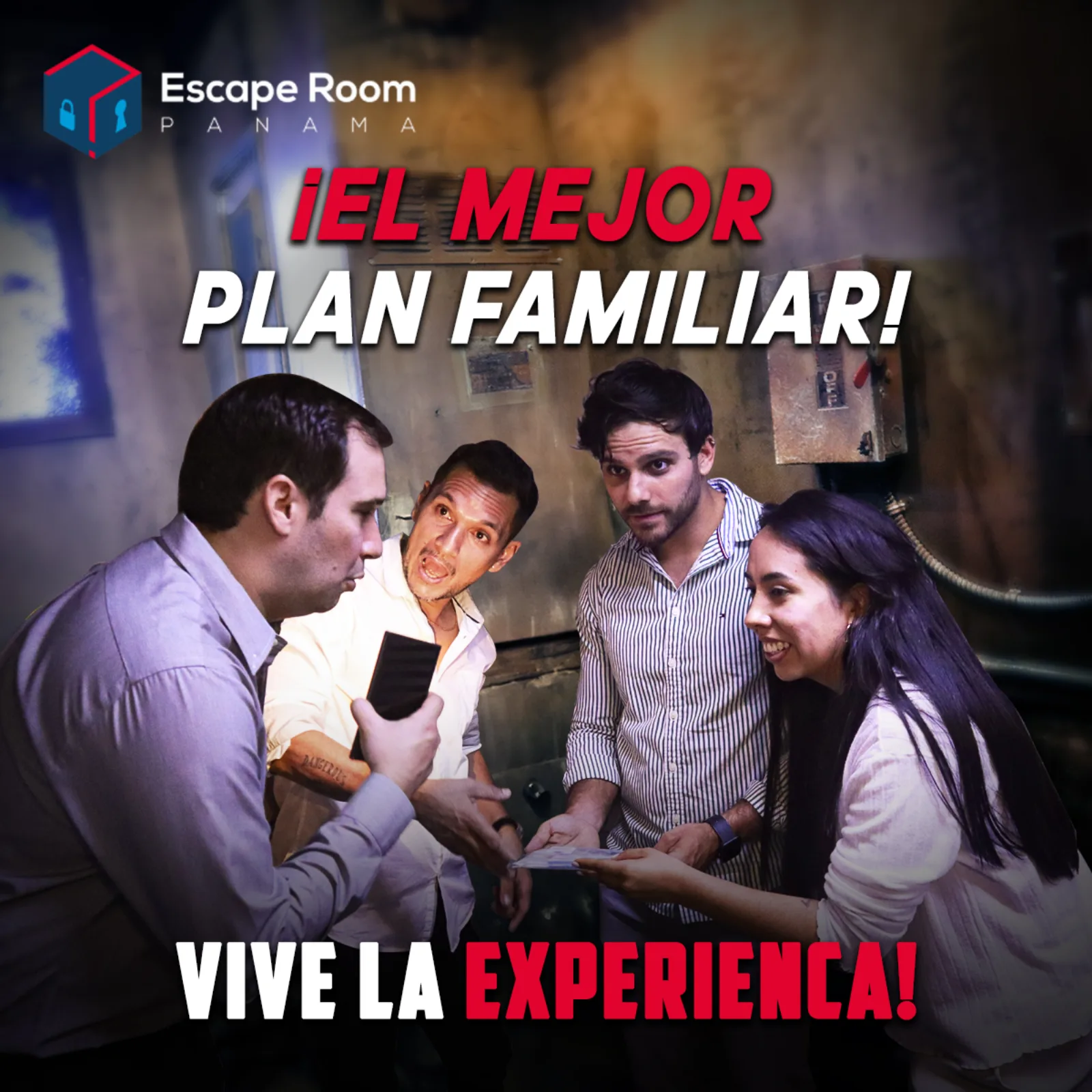 A real ad creative Massive Impact designed for an escape-room account.