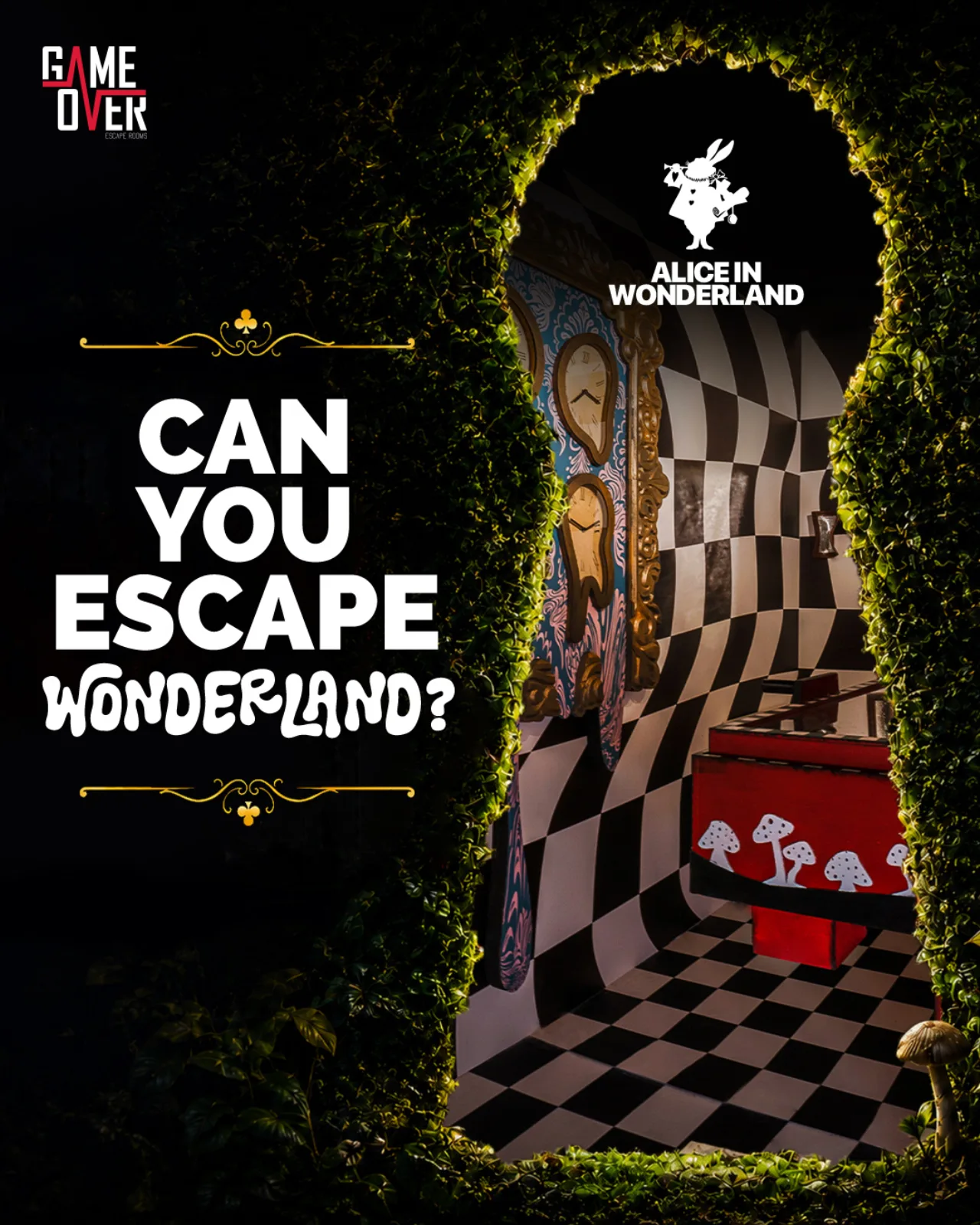 A real ad creative Massive Impact designed for an escape-room account.