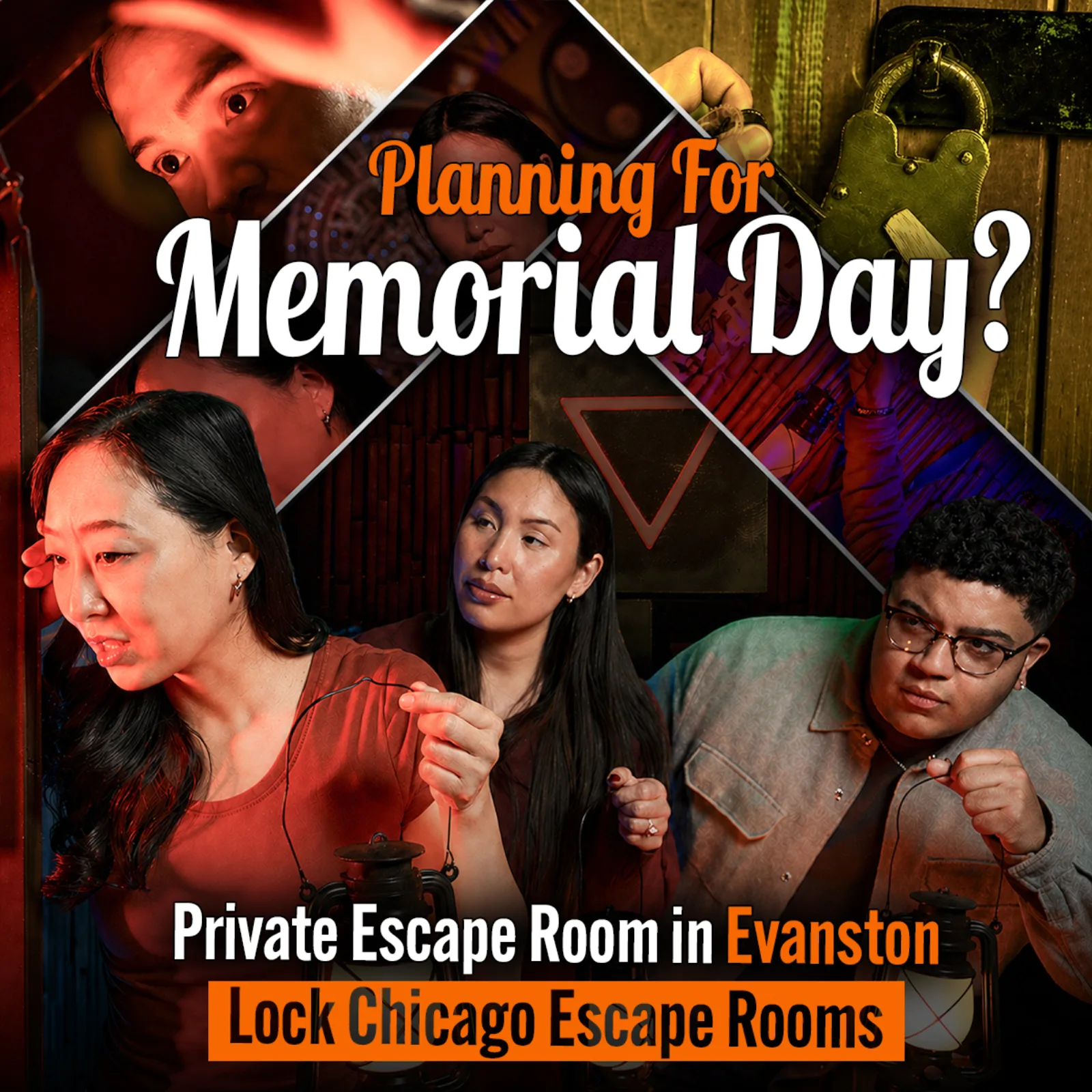 Memorial Day escape room Facebook ad