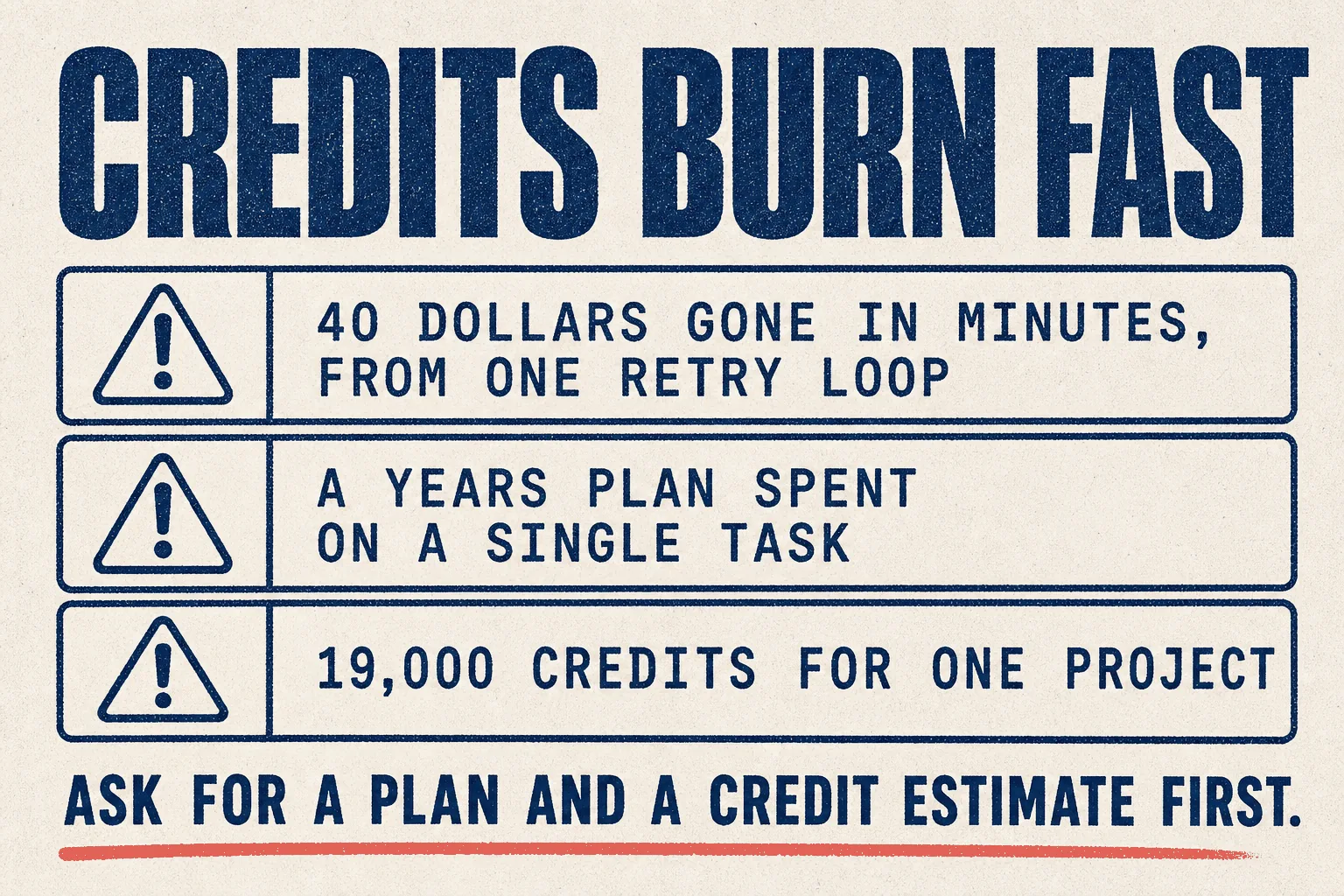 Credits burn fast