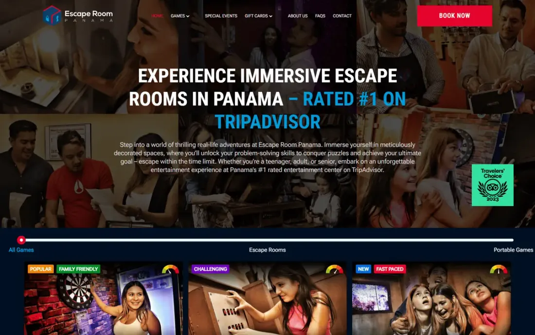 The Escape Room Panama website, built by Massive Impact.